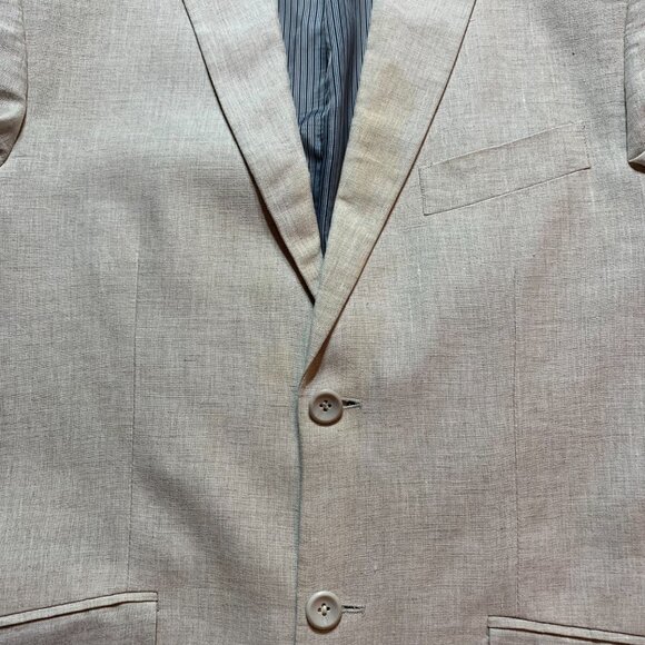 Vintage 90s Le Chateau Lightweight 100% Linen Two Button Blazer Sport Coat - Picture 11 of 16